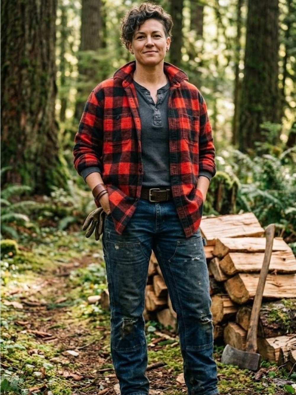 Vintage Palermo Buffalo Plaid Heavy Flannel Shirt 100% Cotton Lesbian Lumberjack